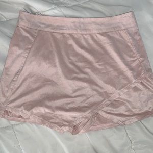 Pale Pink Suede Skort